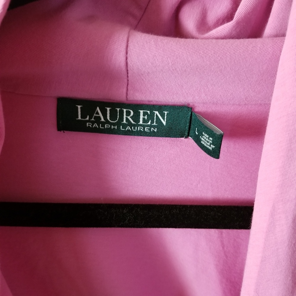 Lauren Ralph Lauren Pink Wrap-Style Blouse. Size L - Picture 3 of 3